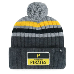 Pittsburgh Pirates Stack Cuffed Knit Hat with Pom Gray | 47 brand