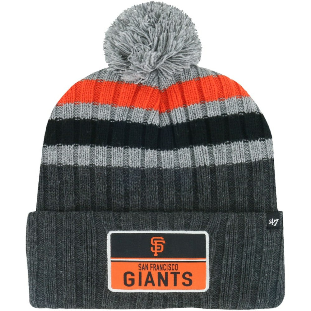 San Francisco Giants Stack Cuffed Knit Hat with Pom Gray | 47 brand