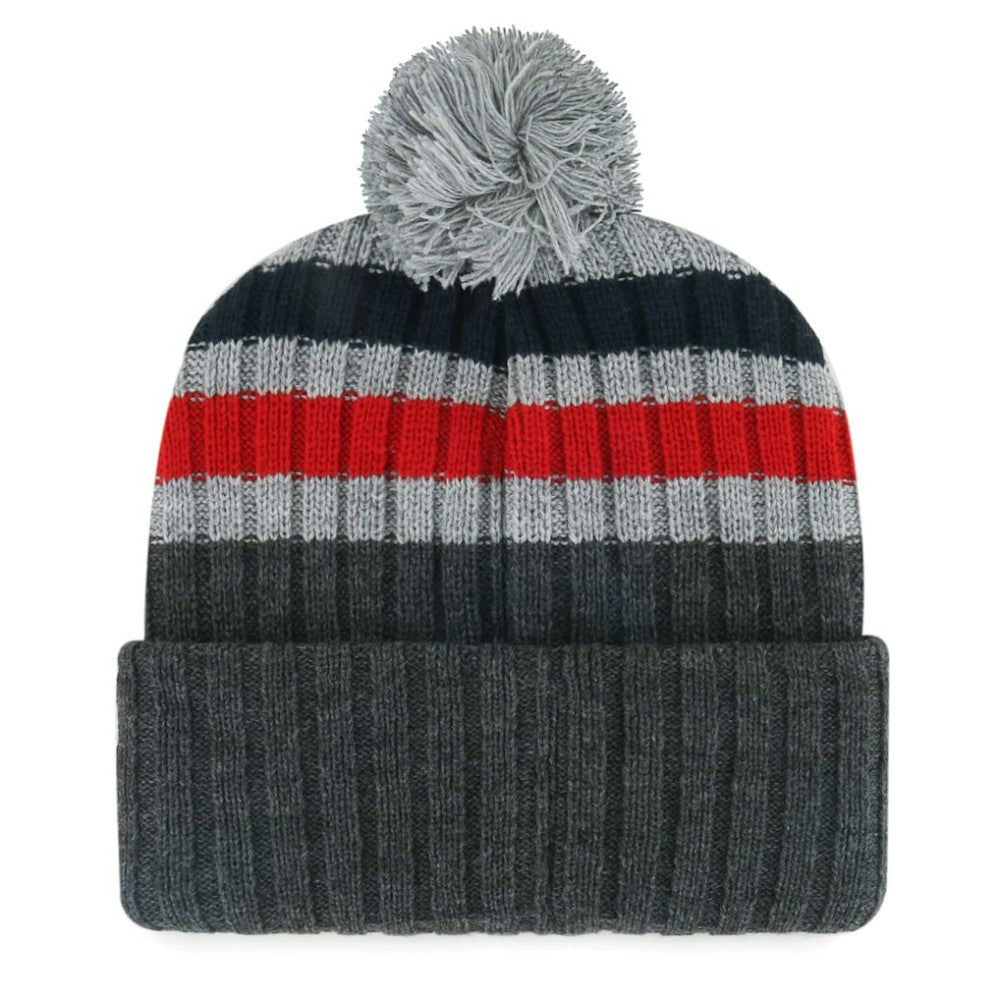 St. Louis Cardinals Stack Cuffed Knit Hat with Pom Gray | 47 brand