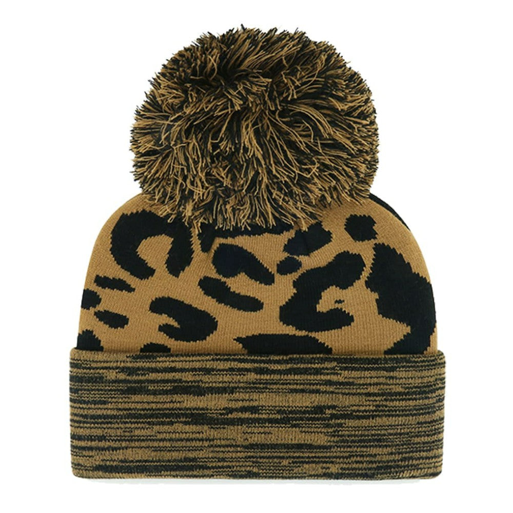 Boston Red Sox Women's Leopard Rosette Cuffed Knit Hat with Pom | 47 brand