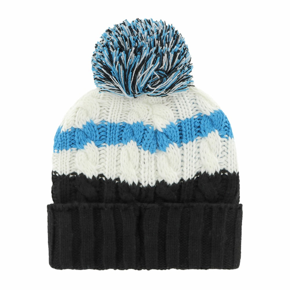 Miami Marlins Women's Ashfield Cuffed Knit Hat with Pom White/Black | 47 brand