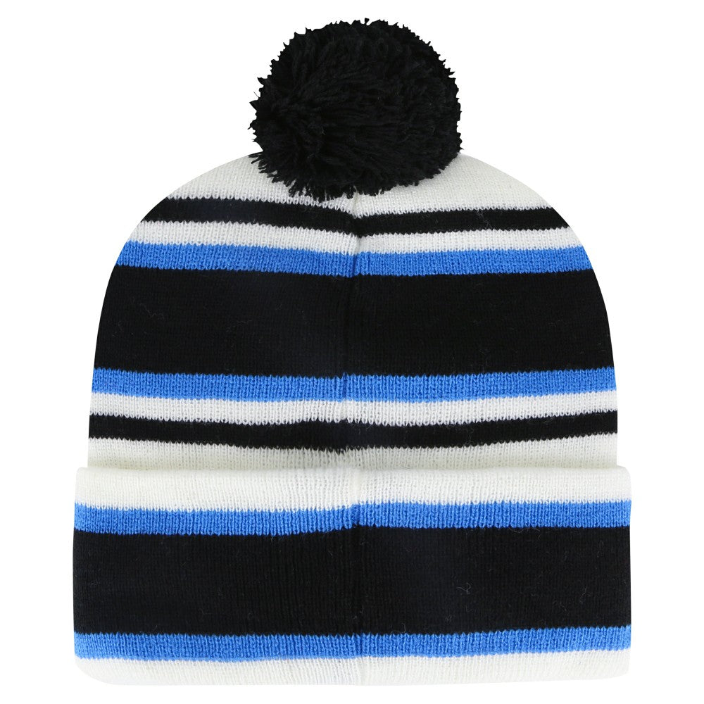 Miami Marlins Youth Stripling Cuffed Knit Hat with Pom White/Black | 47 brand