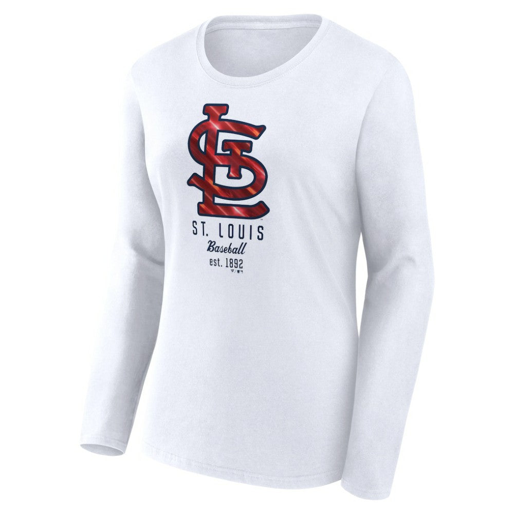 St. Louis Cardinals Women's Lightweight Fitted Long Sleeve T-Shirt White