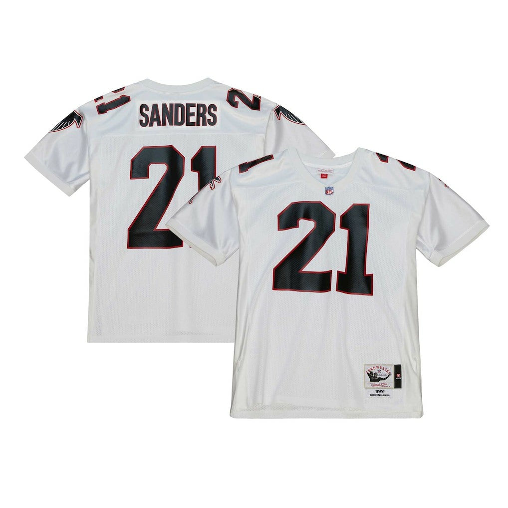 Deion Sanders Atlanta Falcons 1991 Authentic Throwback Retired Player Jersey - White for sale