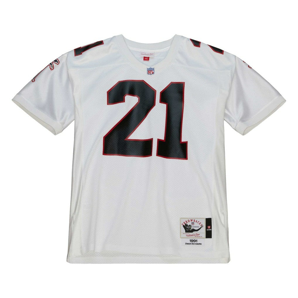 Deion Sanders Atlanta Falcons 1991 Authentic Throwback Retired Player Jersey - White for sale