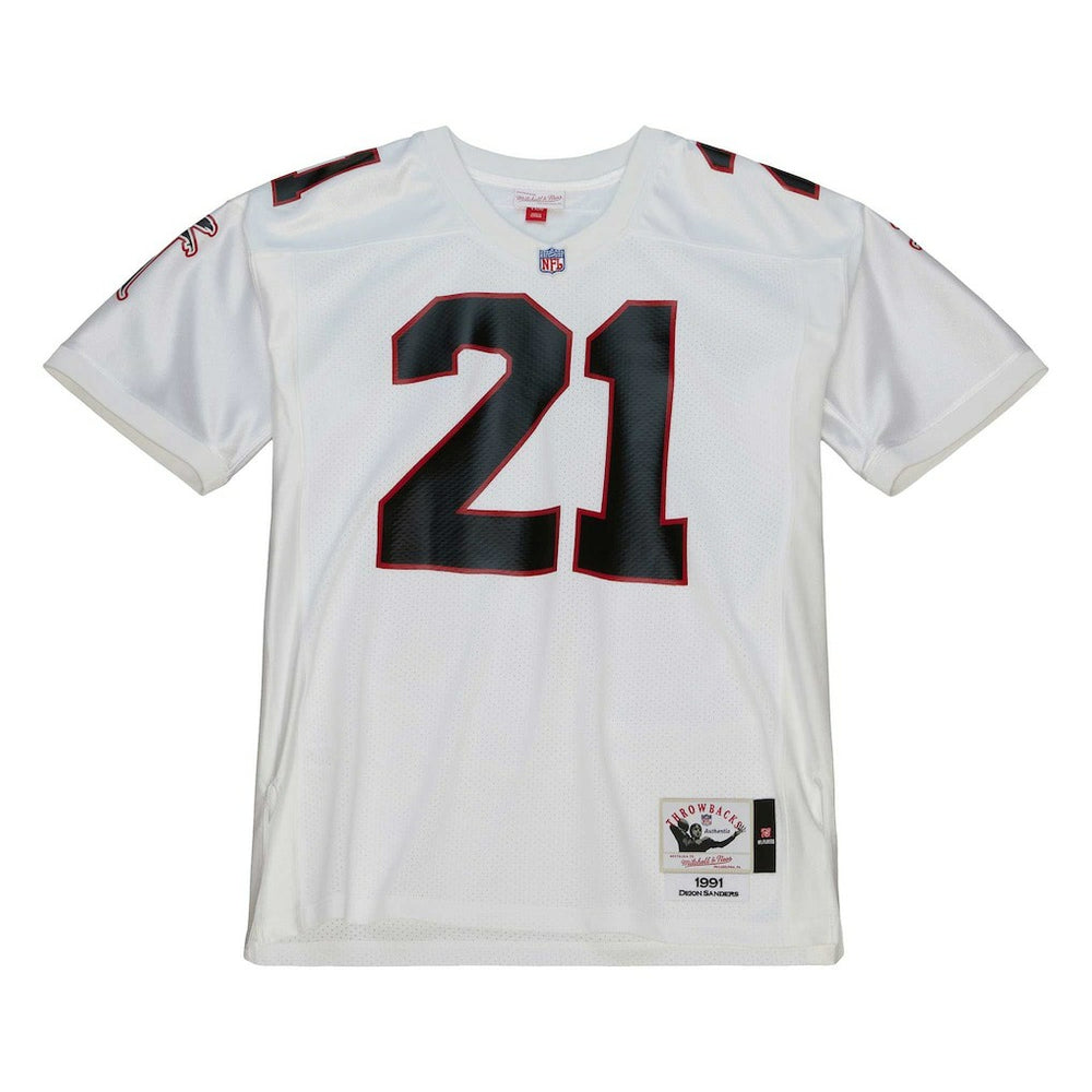 Deion Sanders Atlanta Falcons 1991 Authentic Throwback Retired Player Jersey - White for sale