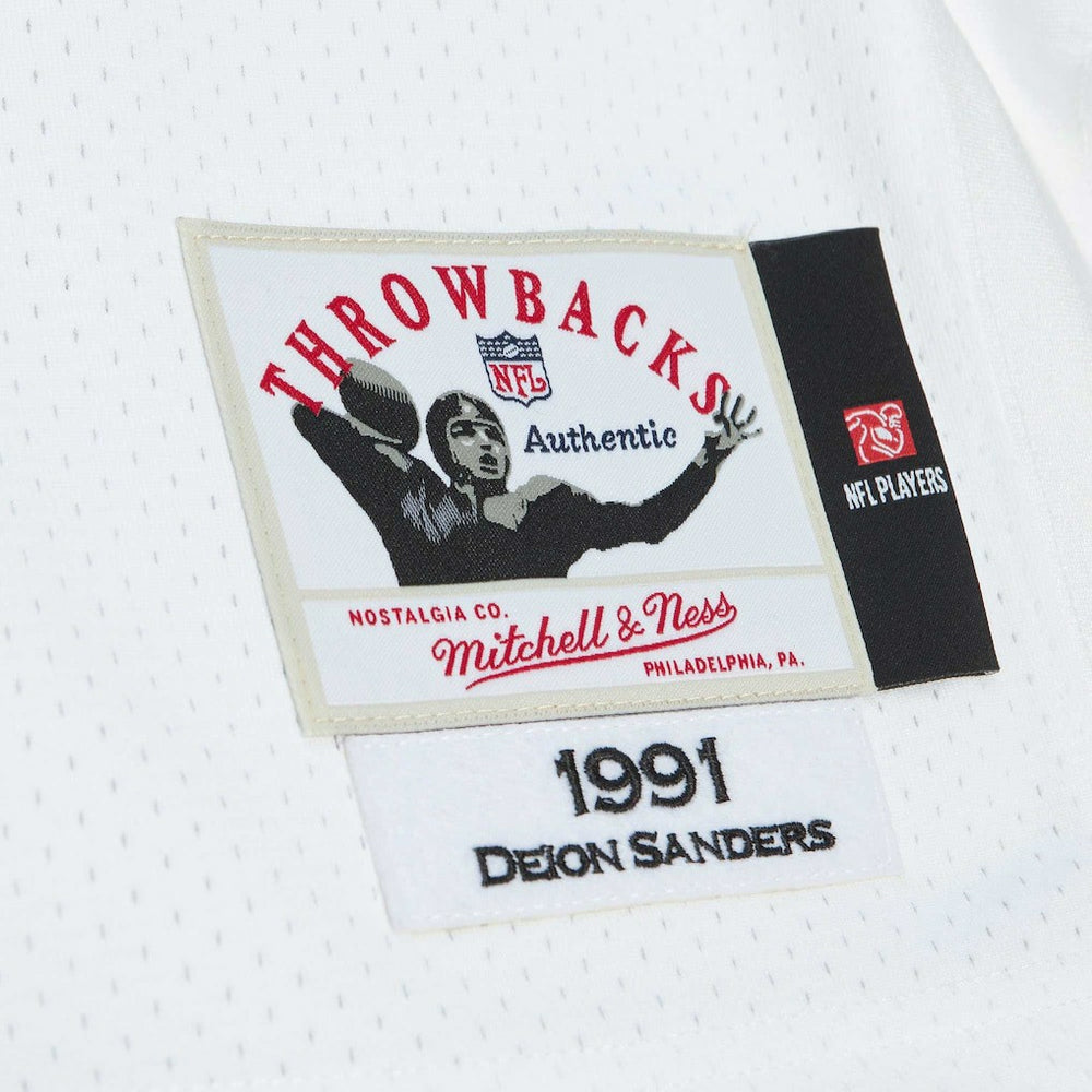 Deion Sanders Atlanta Falcons 1991 Authentic Throwback Retired Player Jersey - White for sale