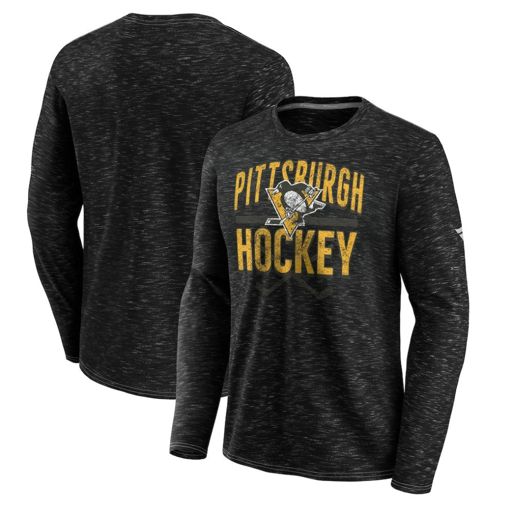 Pittsburgh Penguins Fanatics Iced Out Long Sleeve T-Shirt Gray