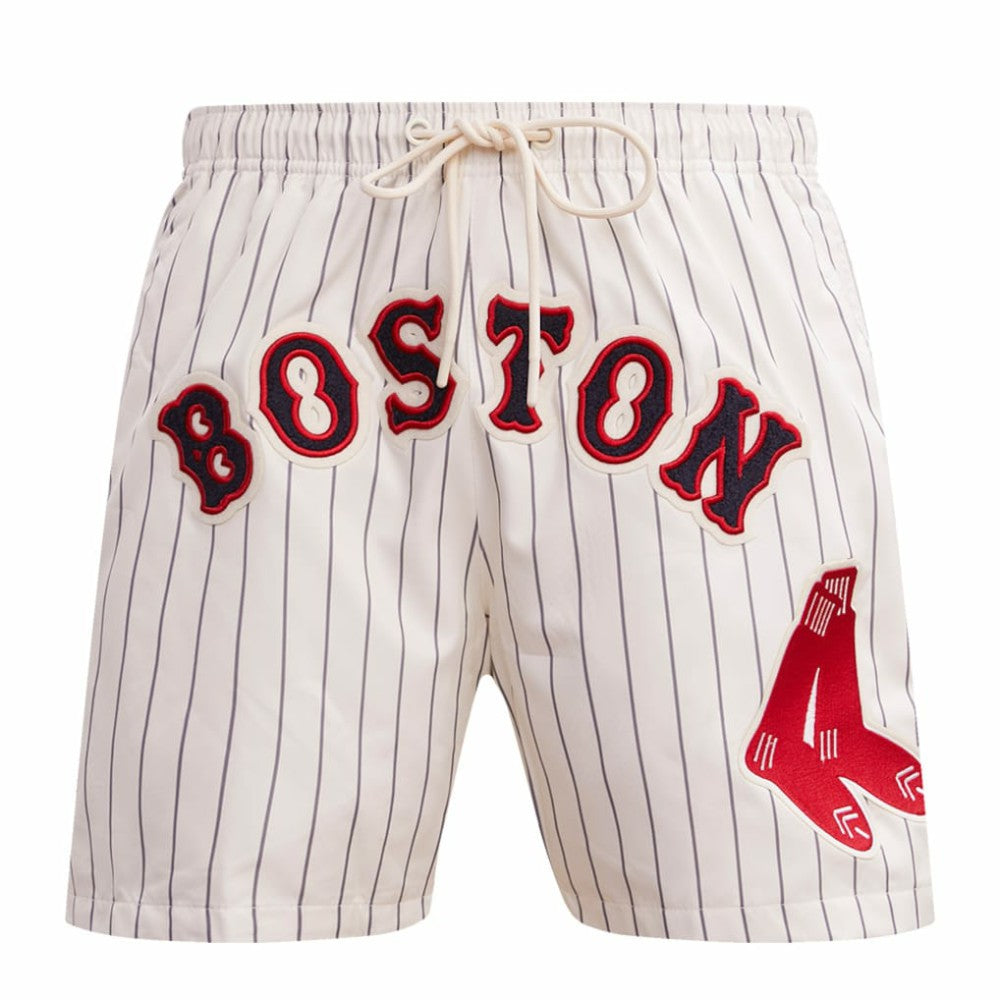 Boston Red Sox Pro Standard Pinstripe Retro Classic Woven Shorts Cream