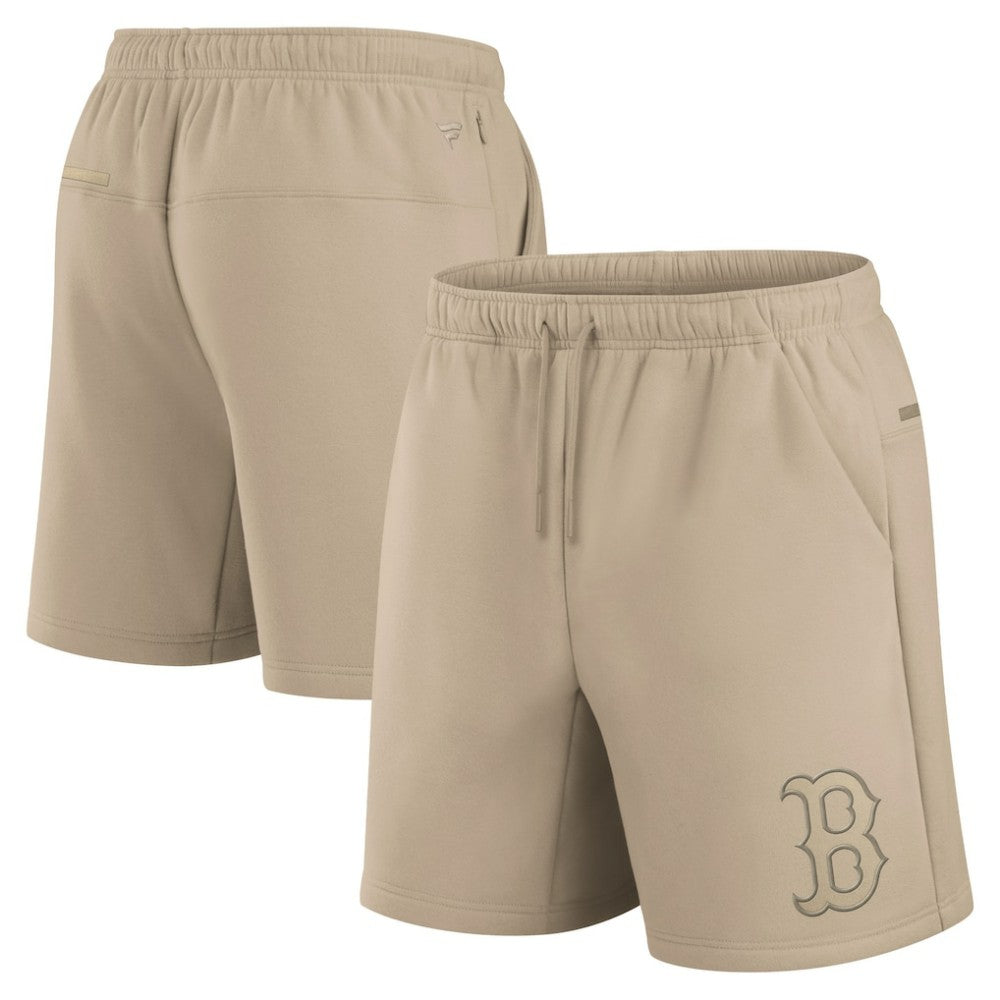 Boston Red Sox Unisex Elements Super Soft Fleece Shorts Khaki