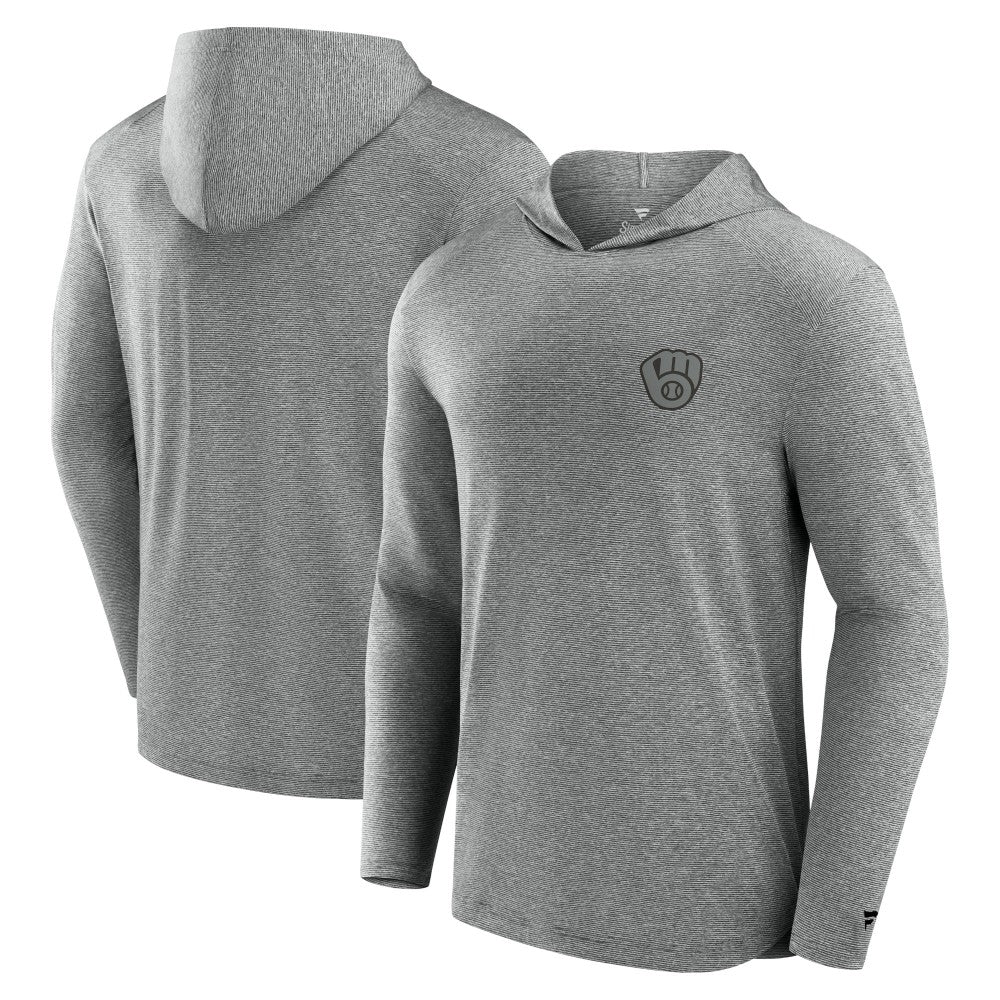 Milwaukee Brewers Front Office Tech Lightweight Hoodie T-Shirt Black