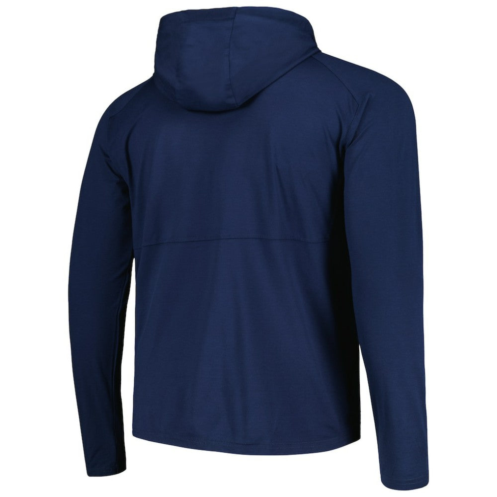 Seattle Kraken Antigua Spikes Raglan Quarter-Zip Hoodie Heather Navy