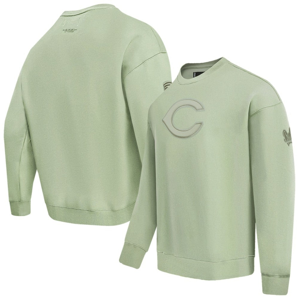 Cincinnati Reds Pro Standard Neutral Drop Shoulder Pullover Sweatshirt Green