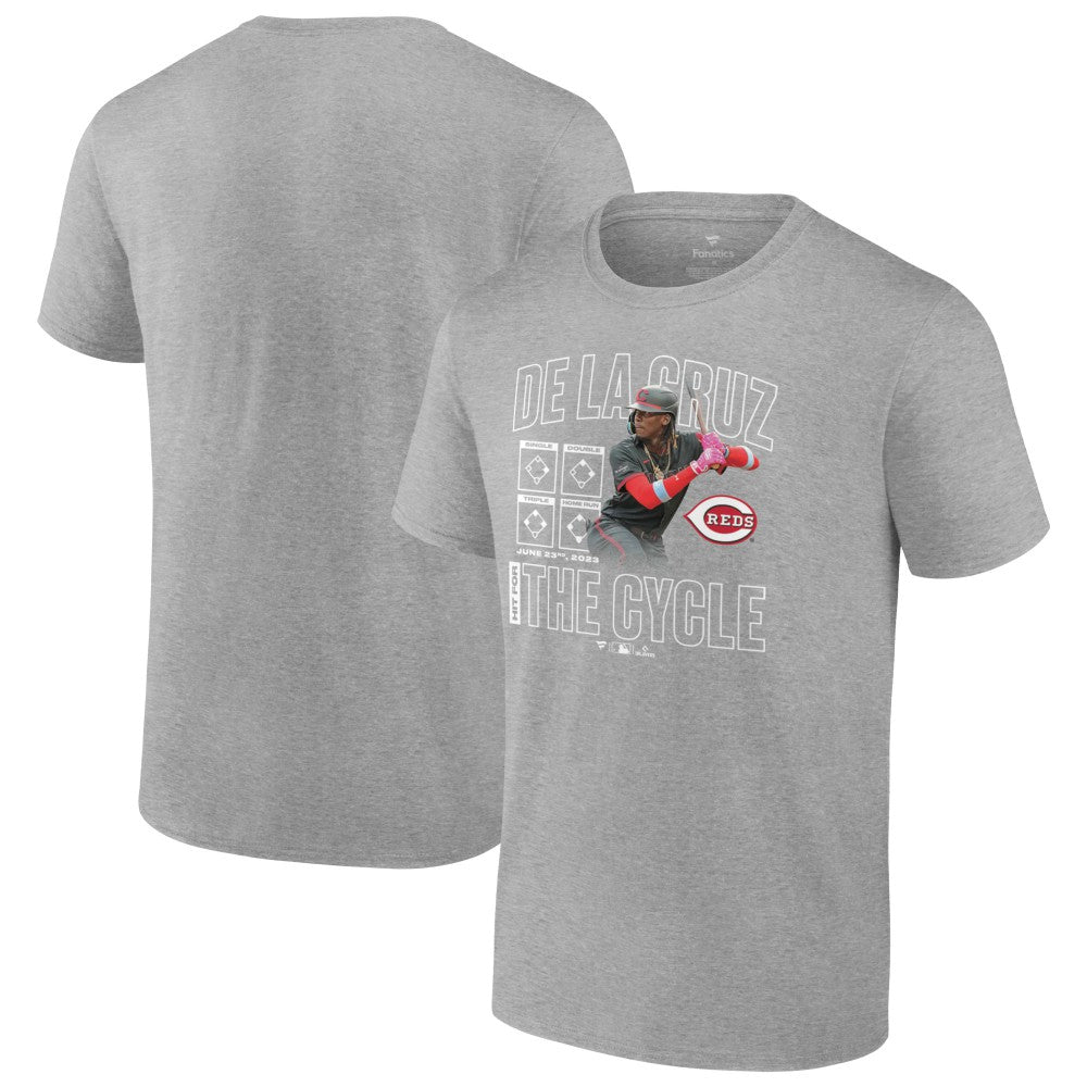 Elly De La Cruz Cincinnati Reds Cycle T-Shirt Heather Gray