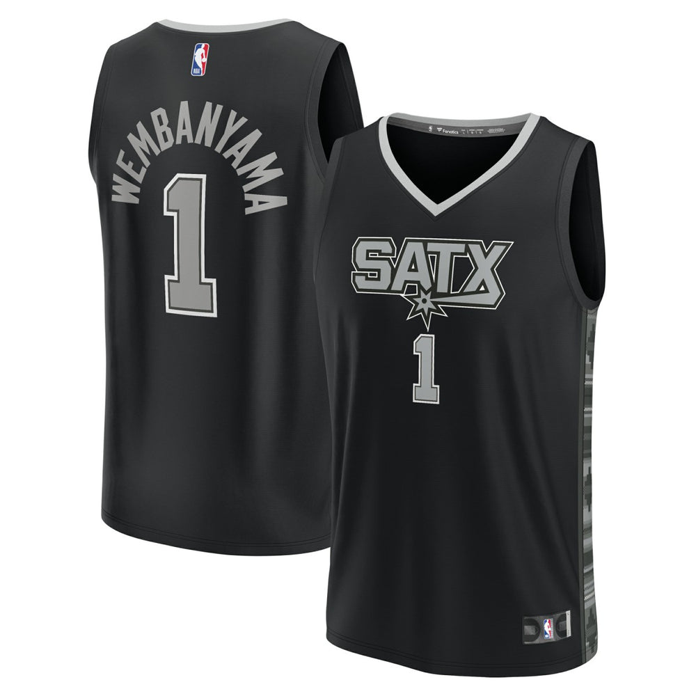 Victor Wembanyama San Antonio Spurs Fast Break Player Jersey - Statement Edition - Black