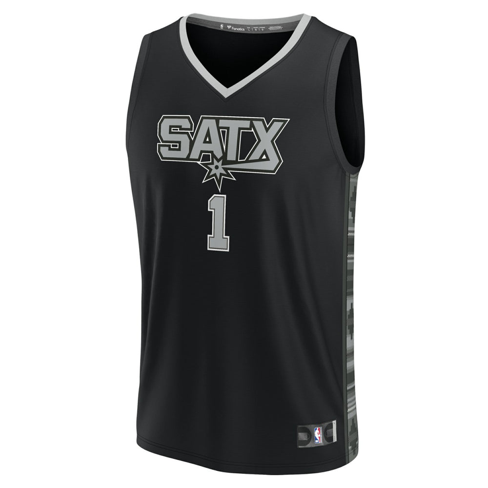 Victor Wembanyama San Antonio Spurs Youth Fast Break Player Jersey - Statement Edition - Black