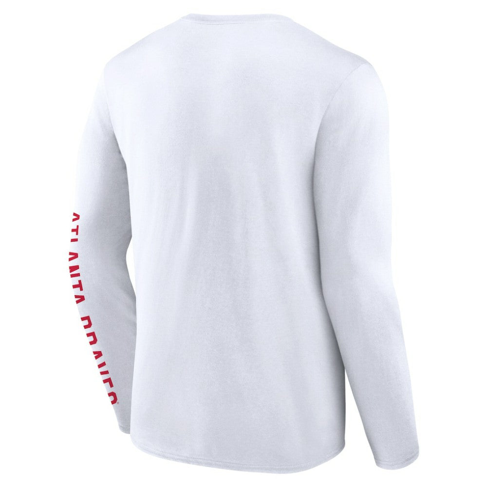 Atlanta Braves Press Box Long Sleeve T-Shirt White