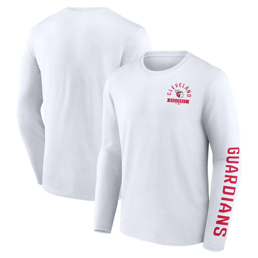 Cleveland Guardians Press Box Long Sleeve T-Shirt White