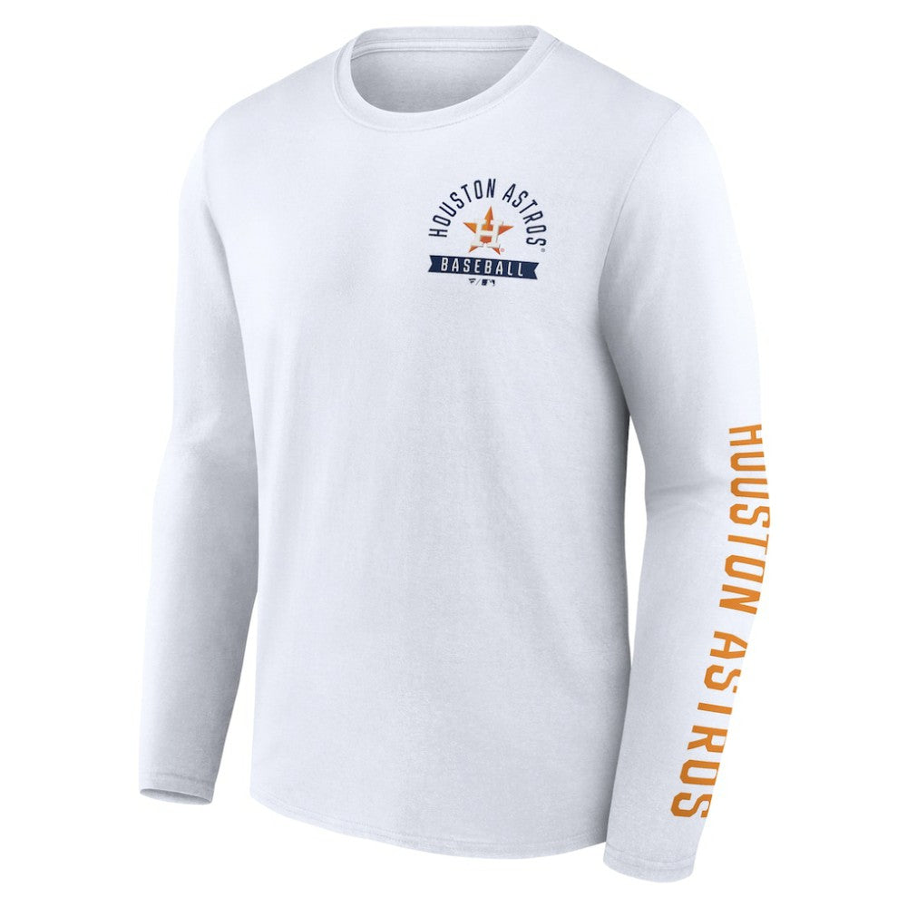 Houston Astros Press Box Long Sleeve T-Shirt White