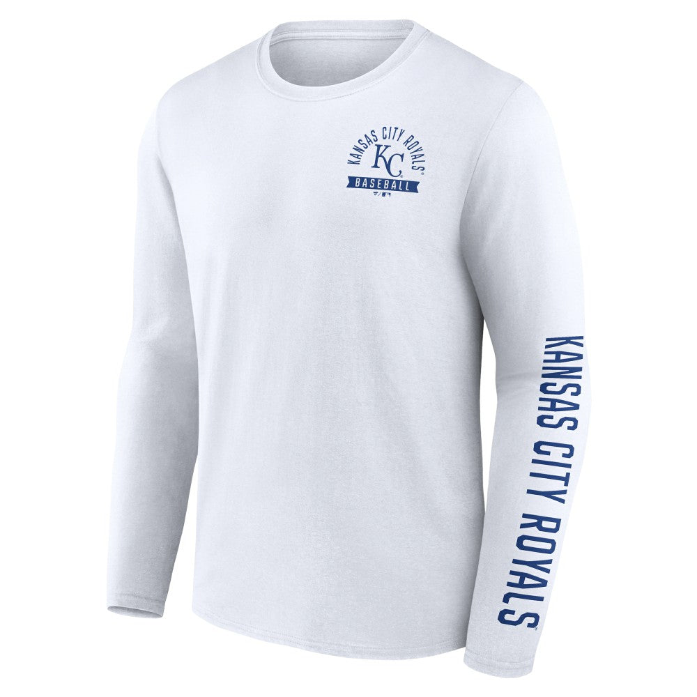 Kansas City Royals Press Box Long Sleeve T-Shirt White