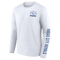 Kansas City Royals Press Box Long Sleeve T-Shirt White