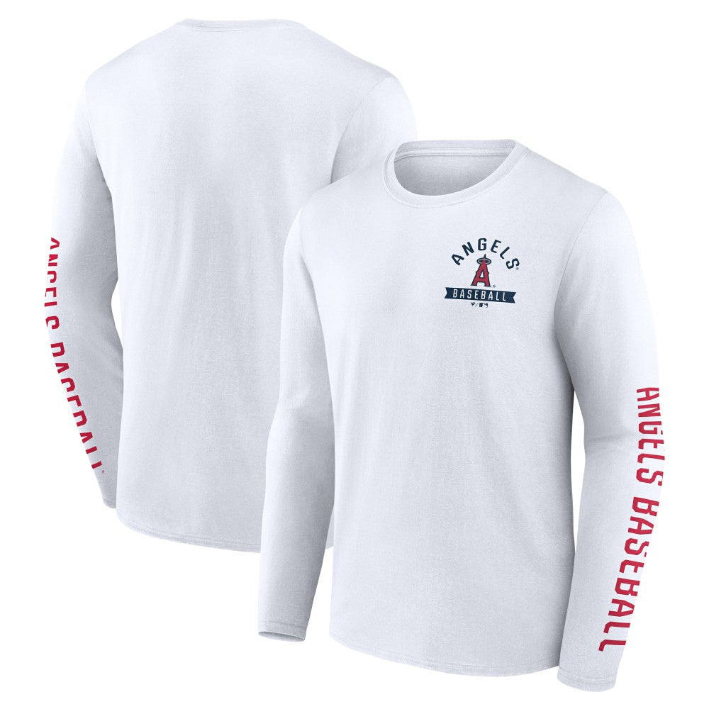 Los Angeles Angels Press Box Long Sleeve T-Shirt White