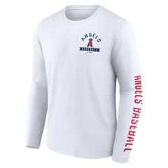 Los Angeles Angels Press Box Long Sleeve T-Shirt White