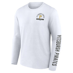 Pittsburgh Pirates Press Box Long Sleeve T-Shirt White