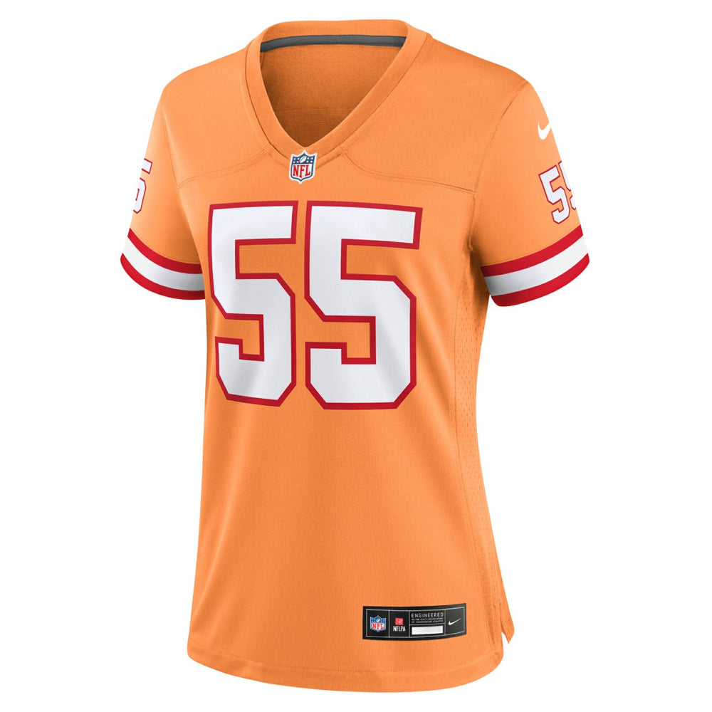 Derrick Brooks Tampa Bay Buccaneers Women's Throwback Game Jersey - Orange
