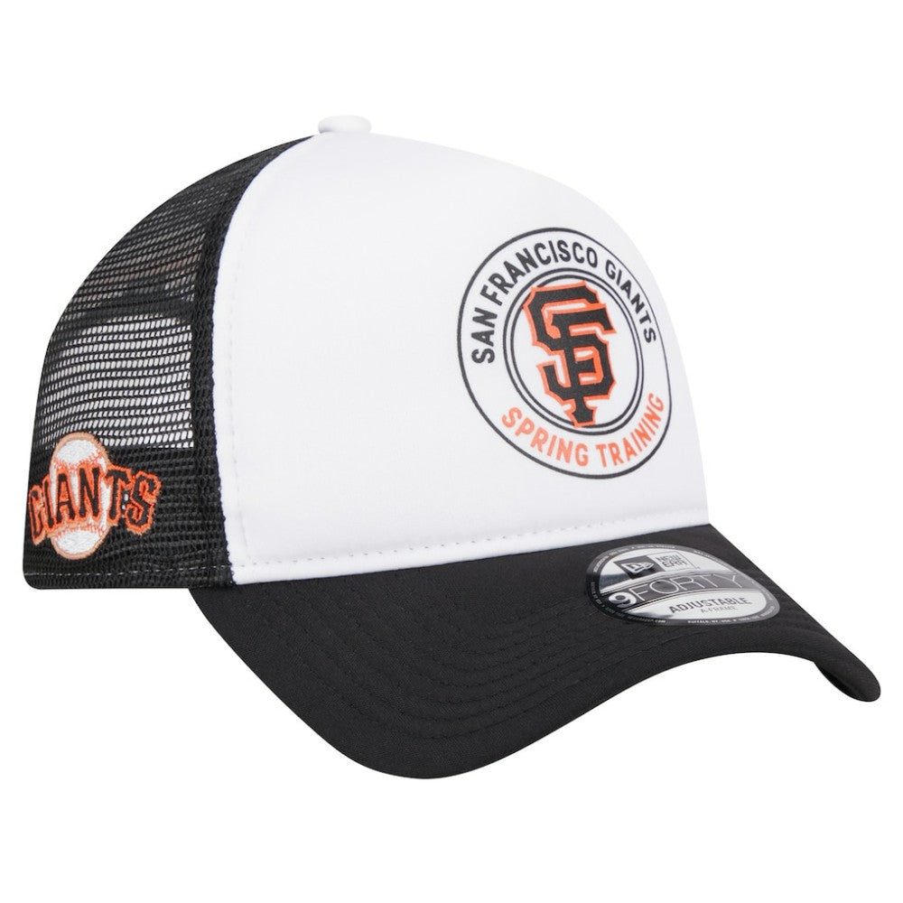 San Francisco Giants Spring Training Circle Foam A-Frame 9FORTY Trucker Adjustable Hat White/Black | New Era