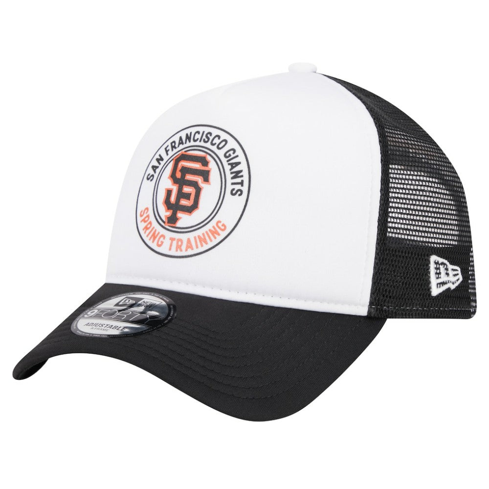 San Francisco Giants Spring Training Circle Foam A-Frame 9FORTY Trucker Adjustable Hat White/Black | New Era