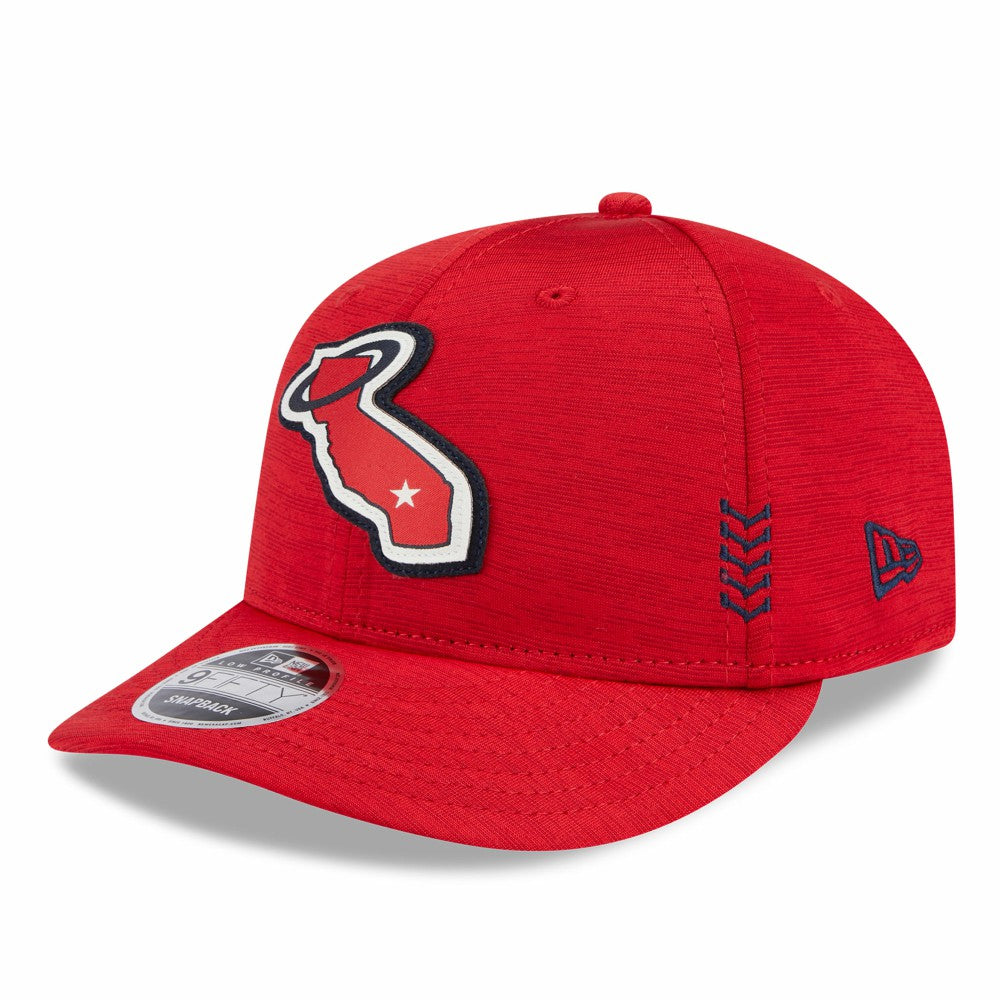 Los Angeles Angels 2024 Clubhouse Low Profile 9FIFTY Snapback Hat Red | New Era