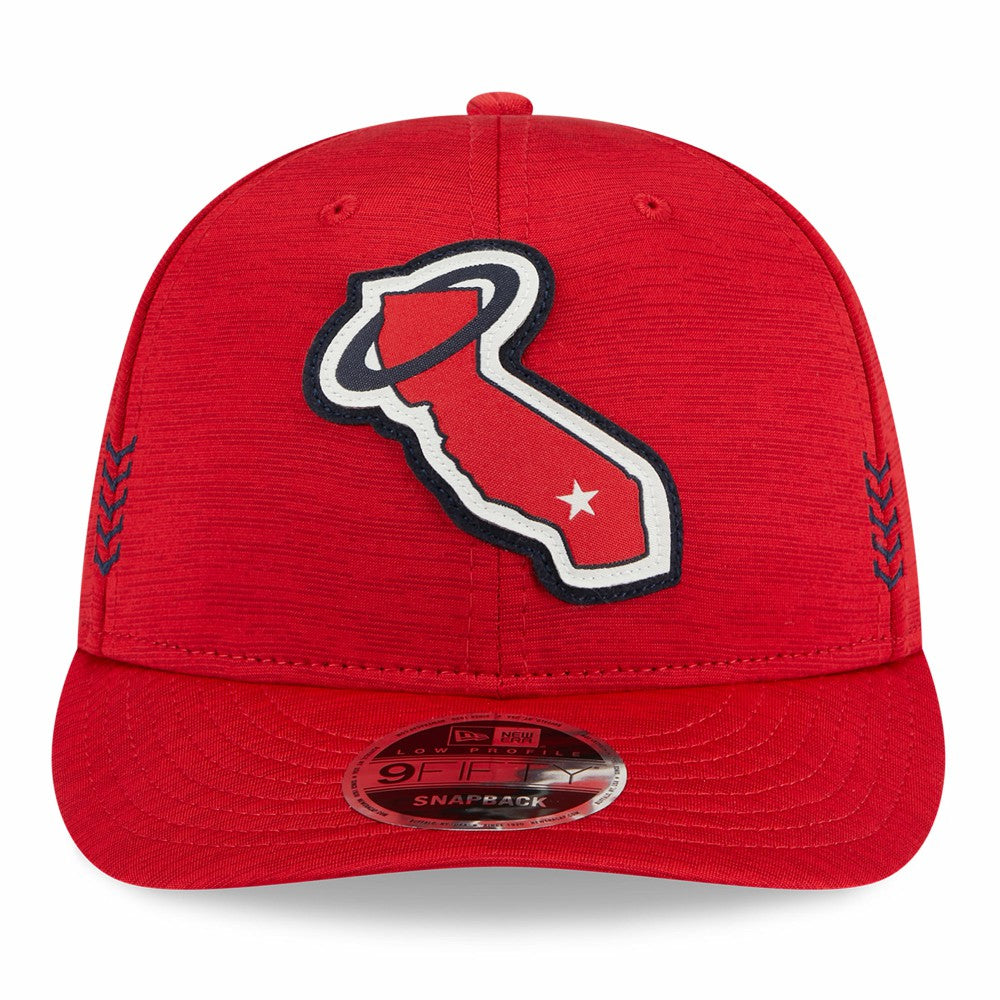 Los Angeles Angels 2024 Clubhouse Low Profile 9FIFTY Snapback Hat Red | New Era
