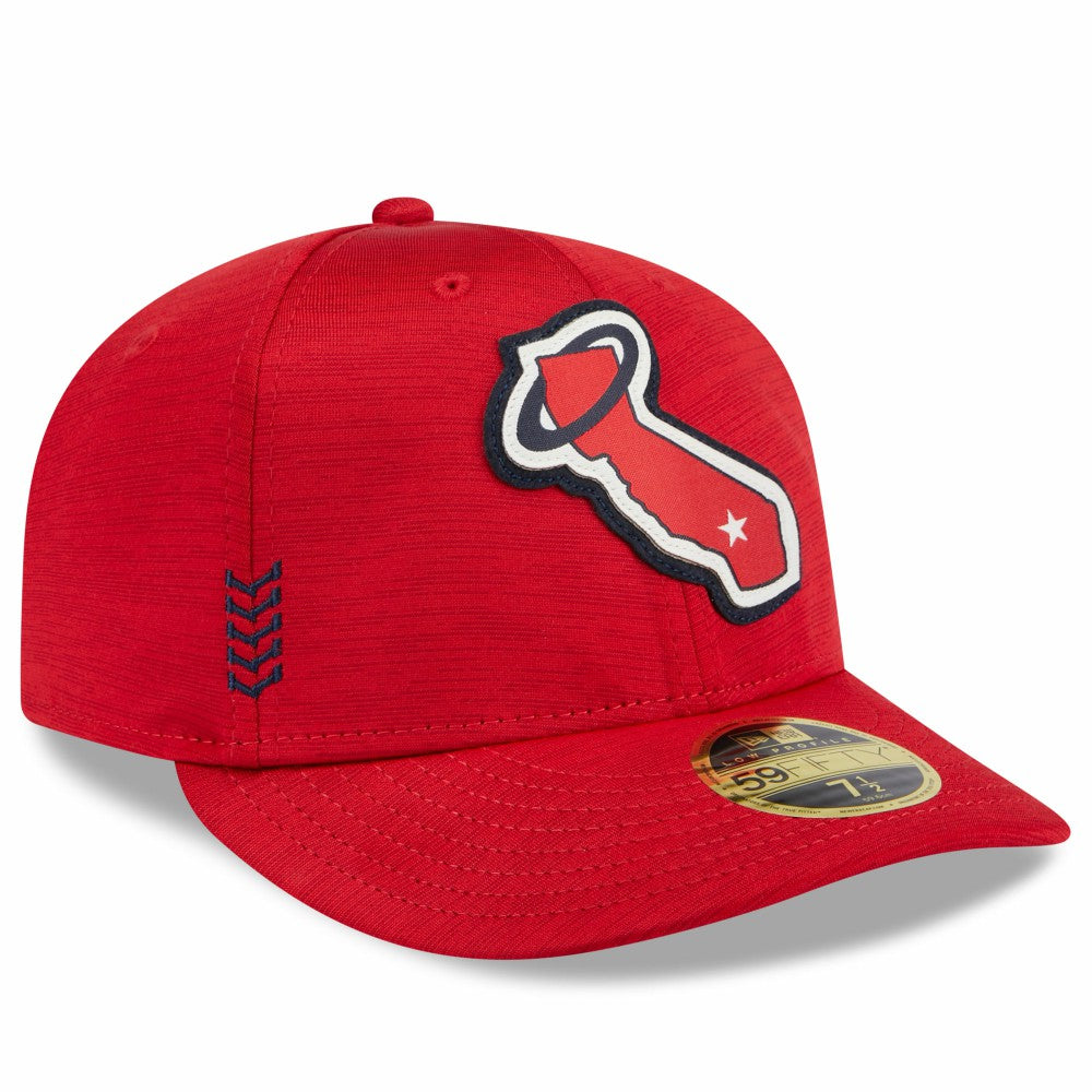 Los Angeles Angels 2024 Clubhouse Low Profile 59FIFTY Fitted Hat Red | New Era