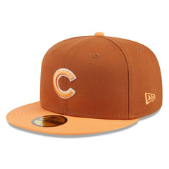 Chicago Cubs Spring Color Basic Two-Tone 59FIFTY Fitted Hat Brown/Orange | New Era