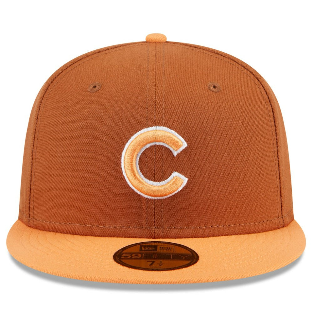 Chicago Cubs Spring Color Basic Two-Tone 59FIFTY Fitted Hat Brown/Orange | New Era