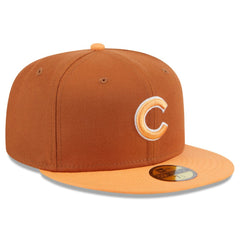 Chicago Cubs Spring Color Basic Two-Tone 59FIFTY Fitted Hat Brown/Orange | New Era