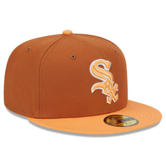 Chicago White Sox Spring Color Basic Two-Tone 59FIFTY Fitted Hat Brown/Orange | New Era
