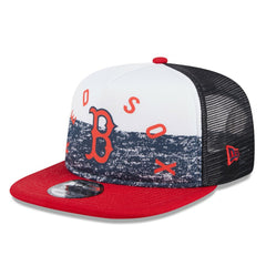 Boston Red Sox Team Foam Front A-Frame Trucker 9FIFTY Snapback Hat White/Red | New Era