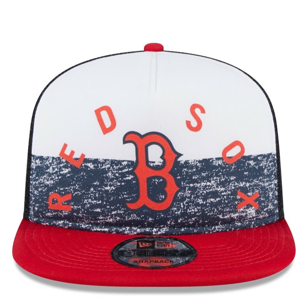 Boston Red Sox Team Foam Front A-Frame Trucker 9FIFTY Snapback Hat White/Red | New Era