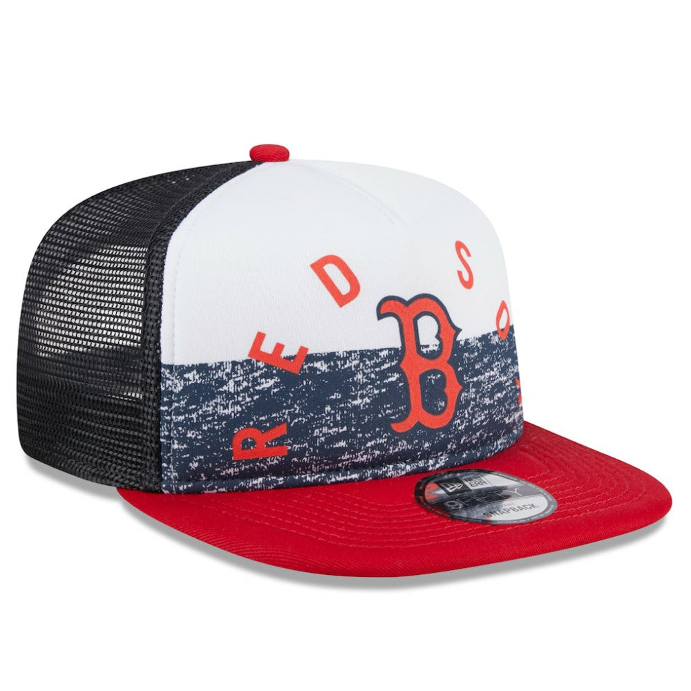 Boston Red Sox Team Foam Front A-Frame Trucker 9FIFTY Snapback Hat White/Red | New Era