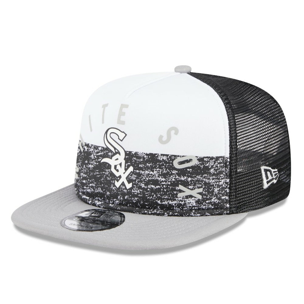 Chicago White Sox Team Foam Front A-Frame Trucker 9FIFTY Snapback Hat White/Gray | New Era