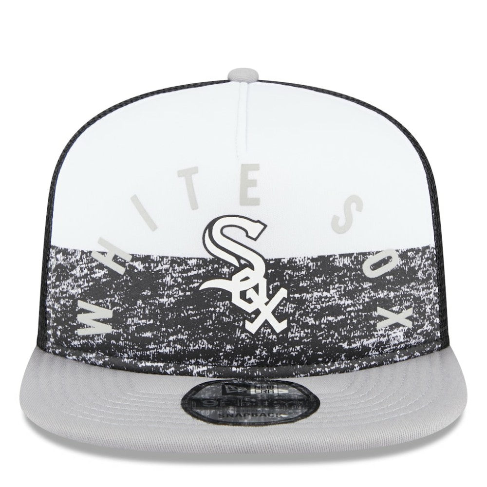 Chicago White Sox Team Foam Front A-Frame Trucker 9FIFTY Snapback Hat White/Gray | New Era