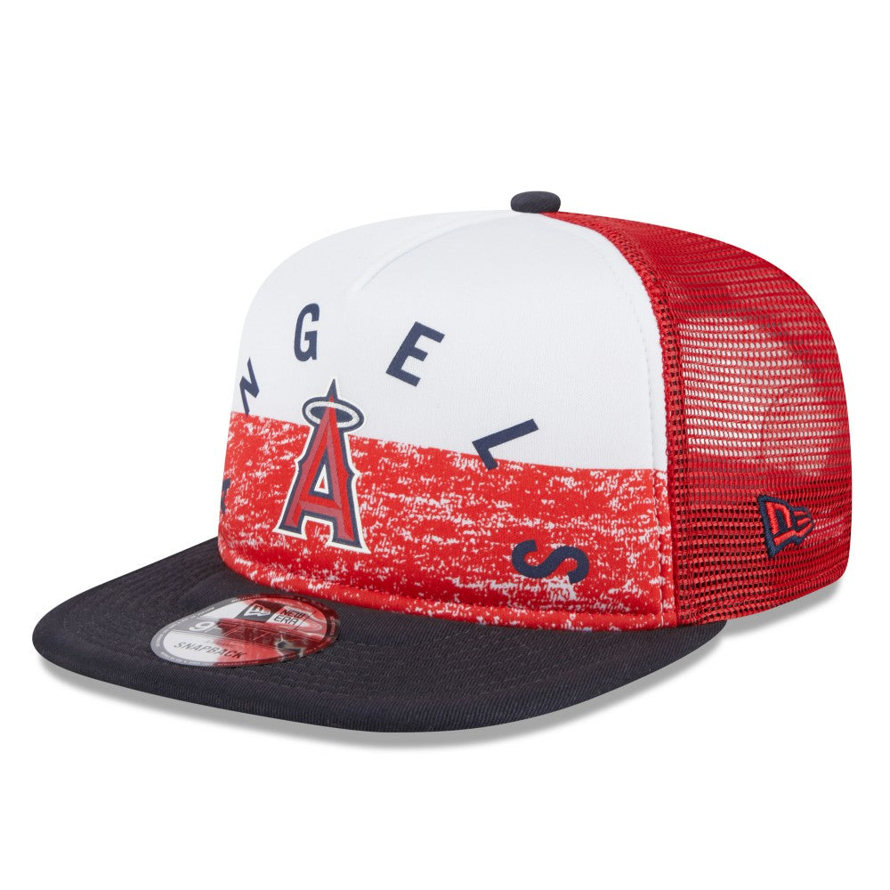 Los Angeles Angels Team Foam Front A-Frame Trucker 9FIFTY Snapback Hat White/Red | New Era