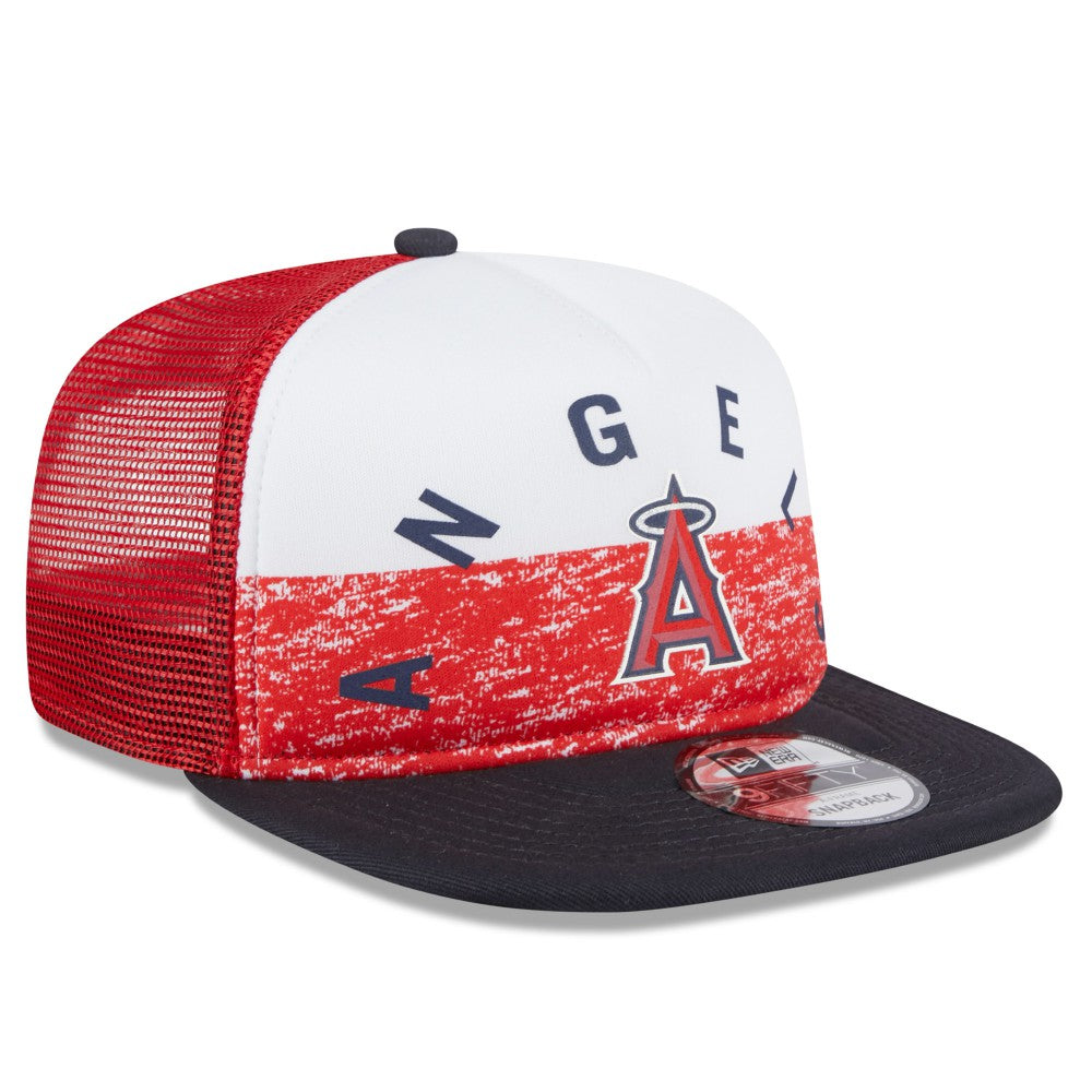 Los Angeles Angels Team Foam Front A-Frame Trucker 9FIFTY Snapback Hat White/Red | New Era