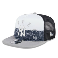 New York Yankees Team Foam Front A-Frame Trucker 9FIFTY Snapback Hat White/Gray | New Era