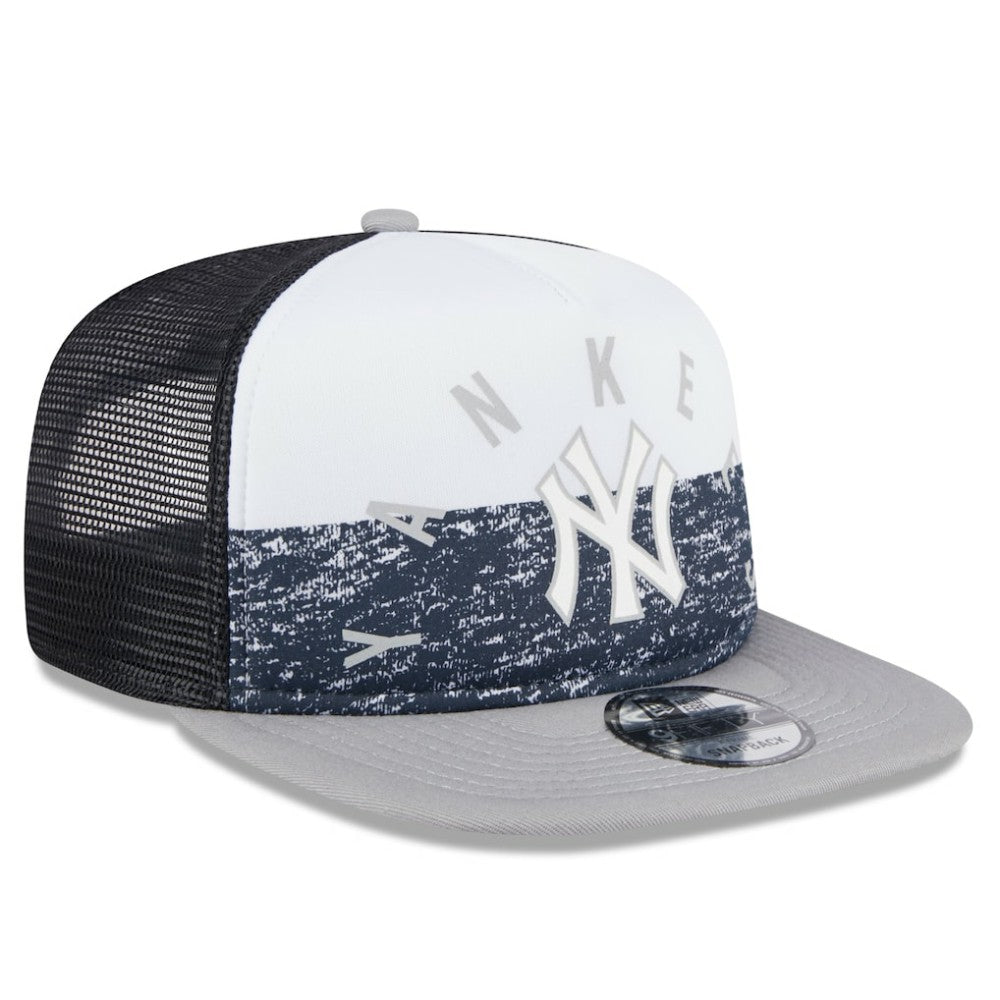 New York Yankees Team Foam Front A-Frame Trucker 9FIFTY Snapback Hat White/Gray | New Era