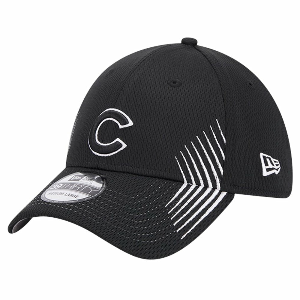 Chicago Cubs Active Dash Mark 39THIRTY Flex Hat Black | New Era