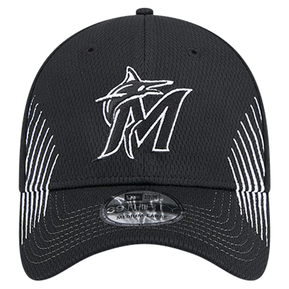 Miami Marlins Active Dash Mark 39THIRTY Flex Hat Black | New Era
