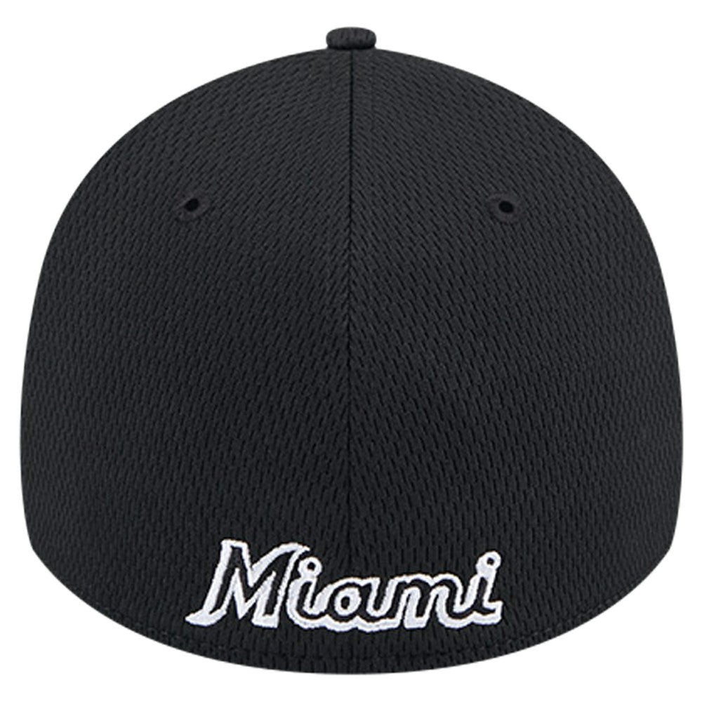 Miami Marlins Active Dash Mark 39THIRTY Flex Hat Black | New Era